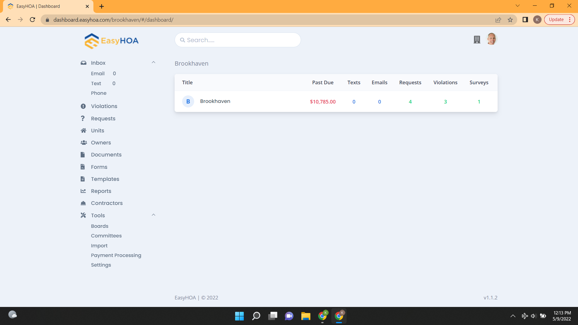 screenshot of Easy HOA